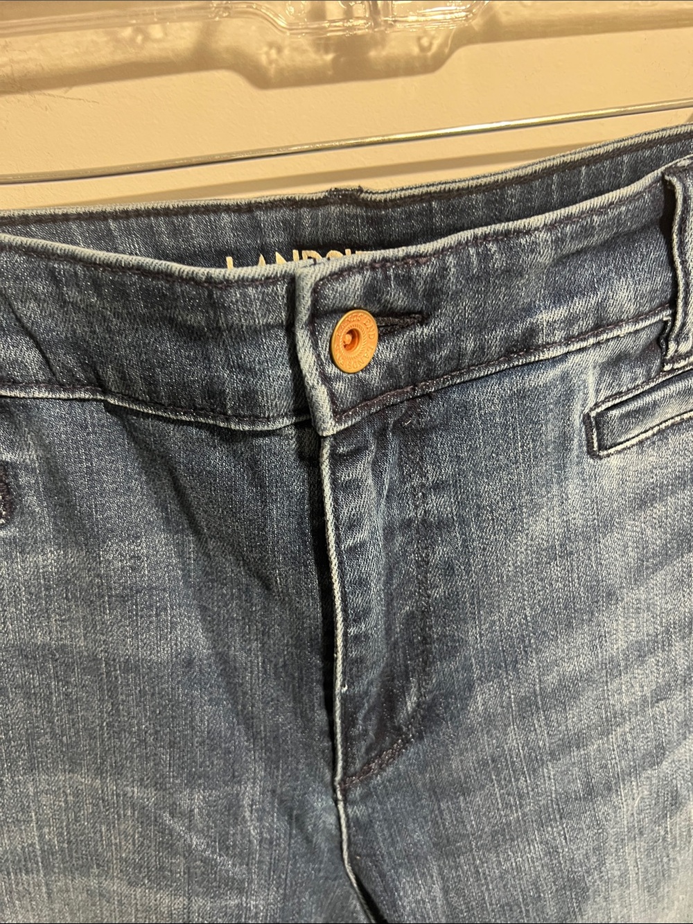 Lands' End Dark Blue Wide Leg Cropped Jeans Size 16 - Picture 2 of 6
